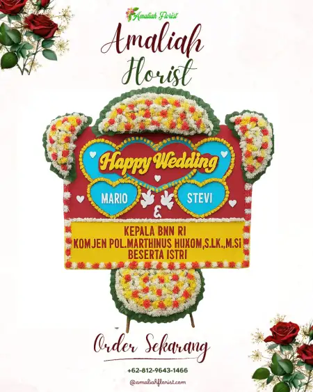 Papan Bunga Pernikahan Modong